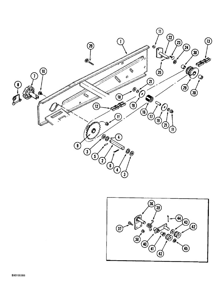 Схема запчастей Case IH 955 - (9B-22) - GRANULAR CHEMICAL DRIVE (09) - CHASSIS/ATTACHMENTS