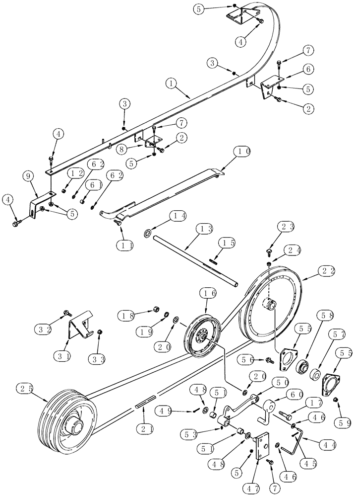 Схема запчастей Case IH 2388 - (09E-06) - UNLOADER, BELT DRIVE (17) - GRAIN TANK & UNLOADER