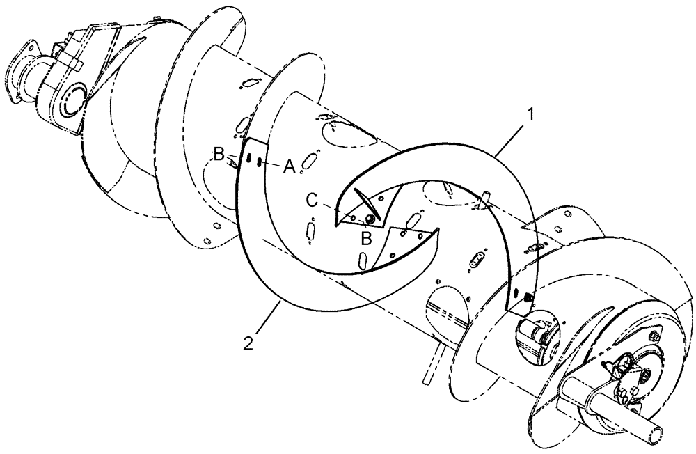 Схема запчастей Case IH 2152 - (09-65) - ADAPTER AUGER FLIGHTING EXTENSIONS 