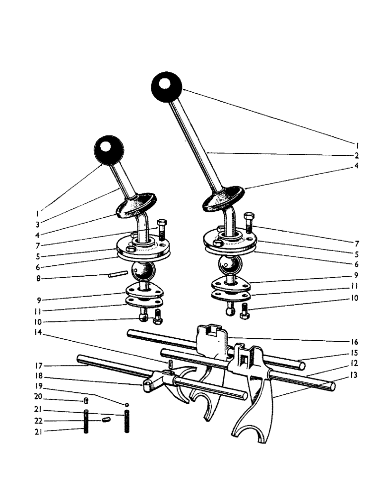 Схема запчастей Case IH 990A - (31) - SELECTOR MECHANISM, GEARBOX Gearbox