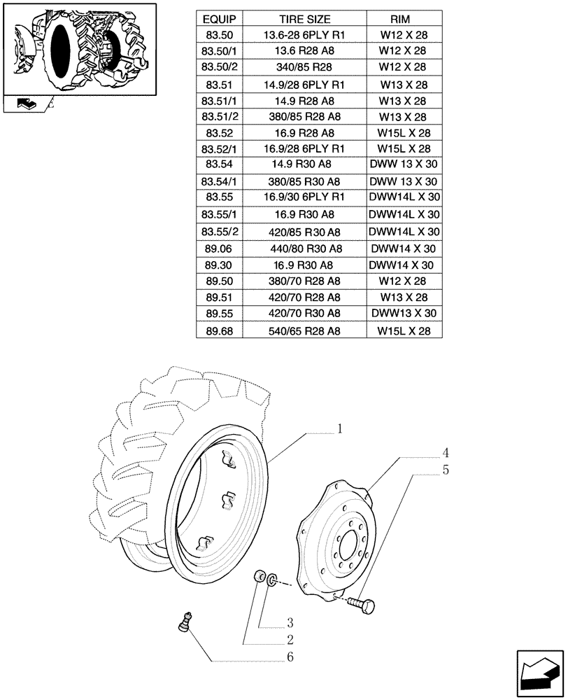 Схема запчастей Case IH FARMALL 95C - (83.00[02]) - DRIVE WHEELS (11) - WHEELS/TRACKS