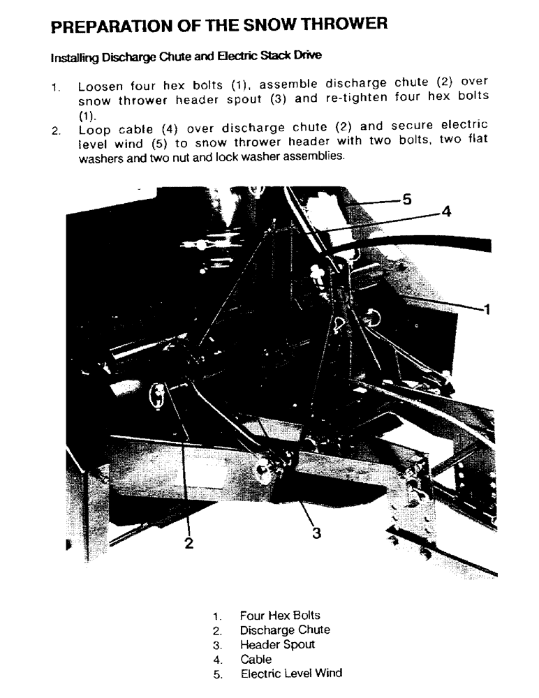 Схема запчастей Case IH ST54 - (10) - PREPARATION OF THE SNOW THROWER, CONTINUED, INSTALLING DISCHARGE CHUTE AND ELECTRIC STACK DRIVE 