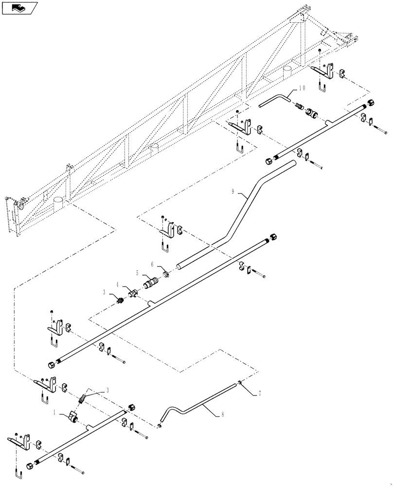 Схема запчастей Case IH 4420 - (09-092) - HIGH VOLUME PLUMBING, RH - LH WING Liquid Plumbing