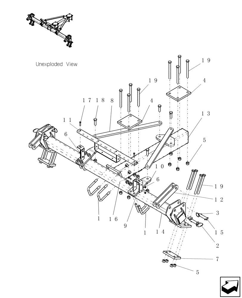 Схема запчастей Case IH ADX2180 - (F.10.D[26]) - ATX INTERMEDIATE HITCH - 10 INCH SPACING F - Frame Positioning