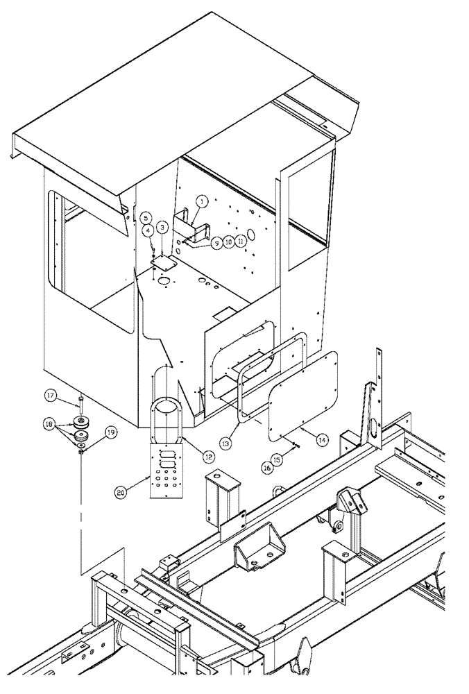 Схема запчастей Case IH 4330 - (01-008) - CAB AND PANEL MOUNTING (10) - CAB