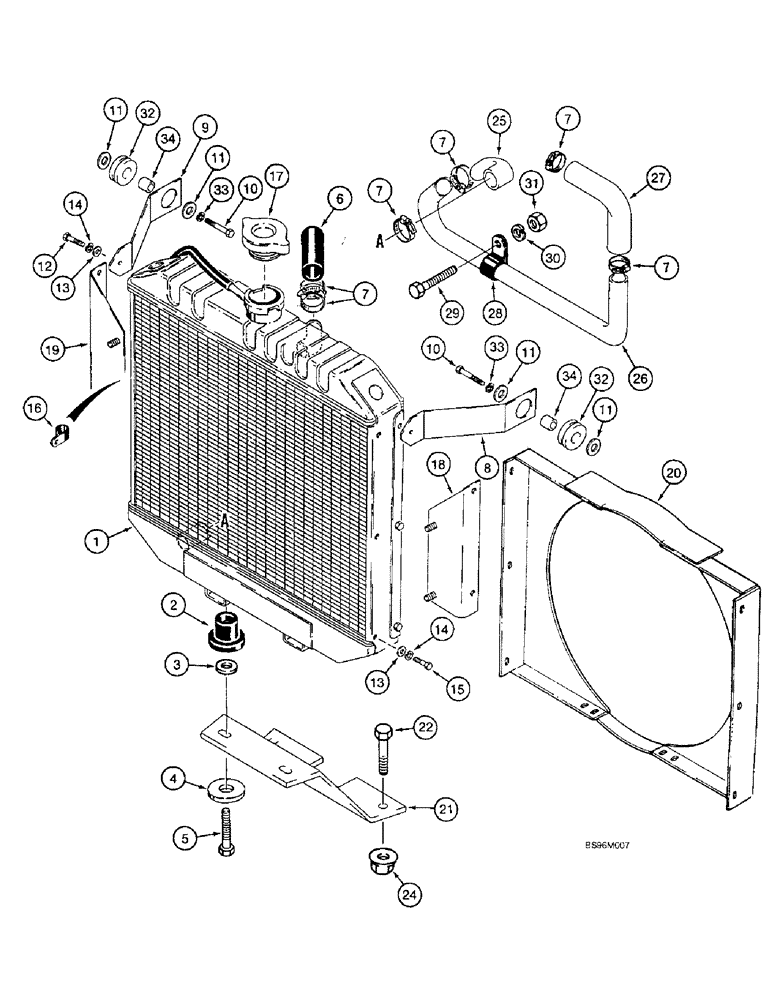 Схема запчастей Case IH 1825B - (2-02) - RADIATOR MOUNTING (02) - ENGINE