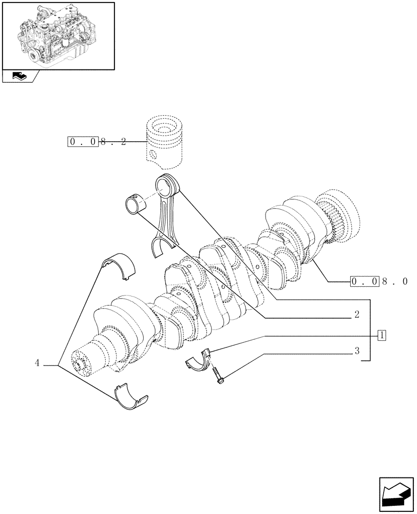 Схема запчастей Case IH F4HE9687G J101 - (0.08.1) - CONNECTING ROD (2855250) 