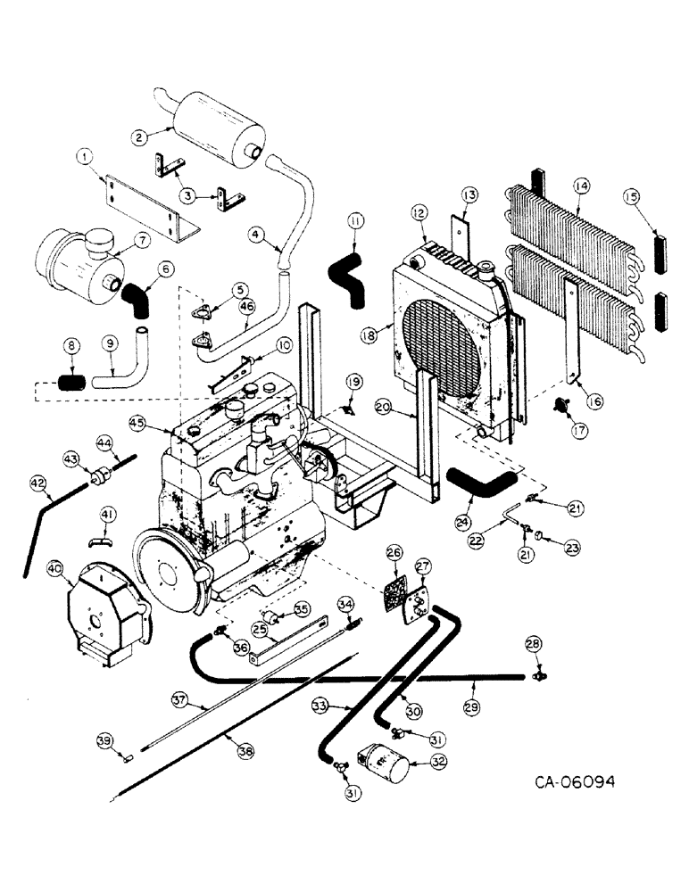 Схема запчастей Case IH 4150 - (12-42) - POWER, ENGINE AND MOUNTING, GASOLINE, LOADER, MAZDA ENGINE (04) - Drive Train