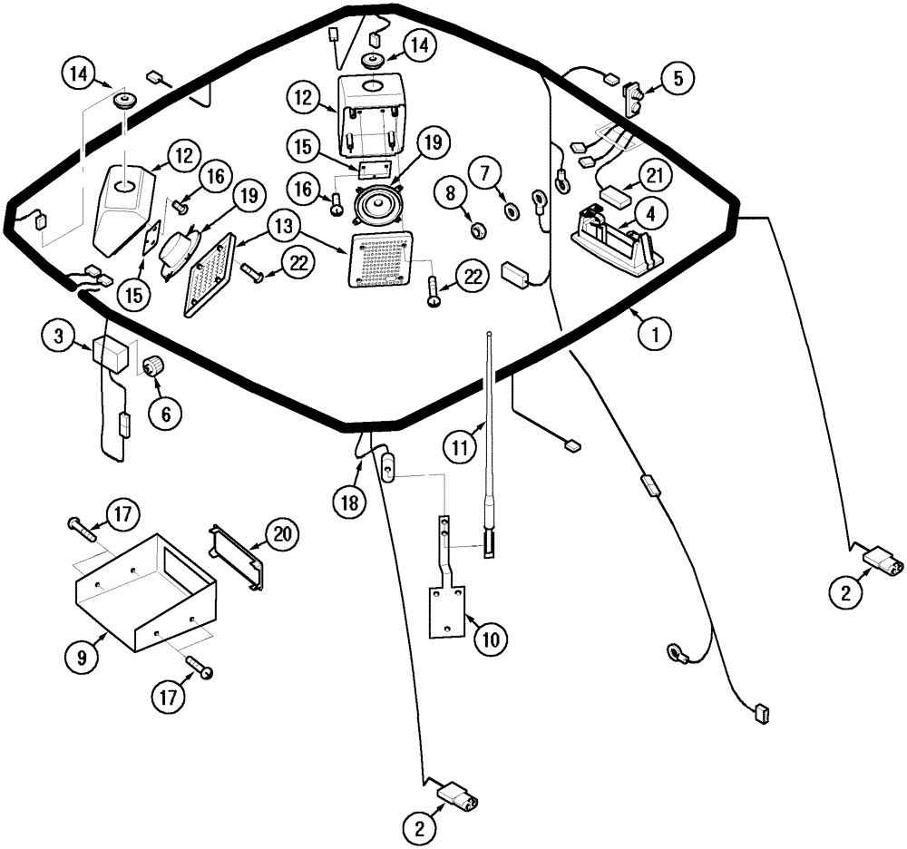 Схема запчастей Case IH CX100 - (04-07) - HARNESS CAB ROOF (04) - ELECTRICAL SYSTEMS