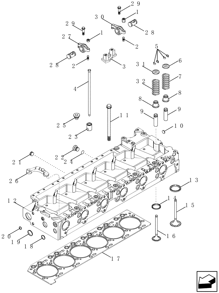 Схема запчастей Case IH 2588 - (10.106.03) - CYLINDER HEAD - VALVE MECHANISM (10) - ENGINE