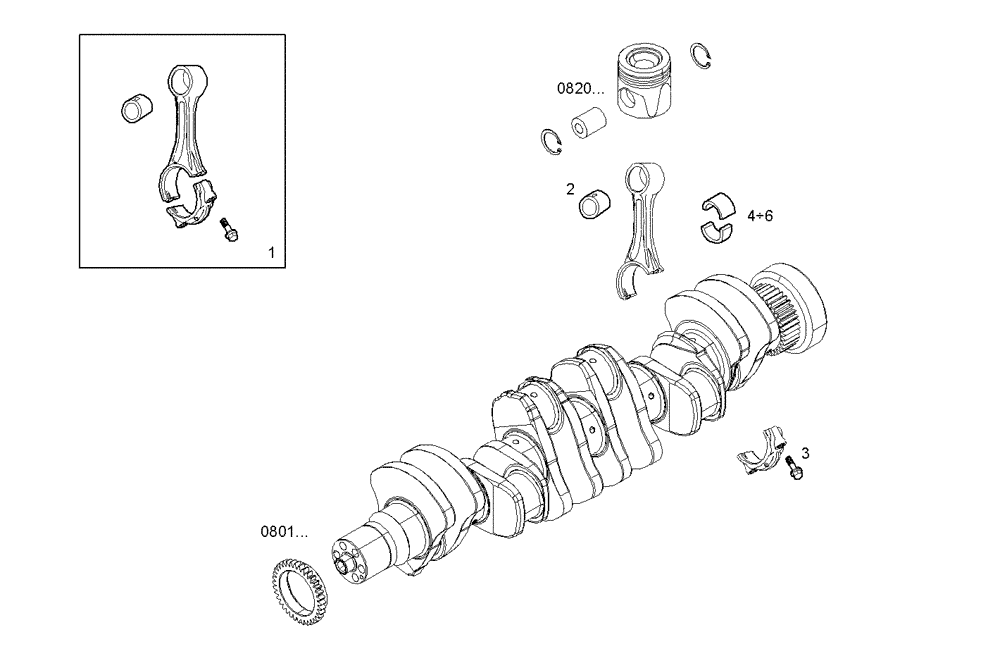 Схема запчастей Case IH F4GE0684C D600 - (0810.120) - CONNECTING ROD 