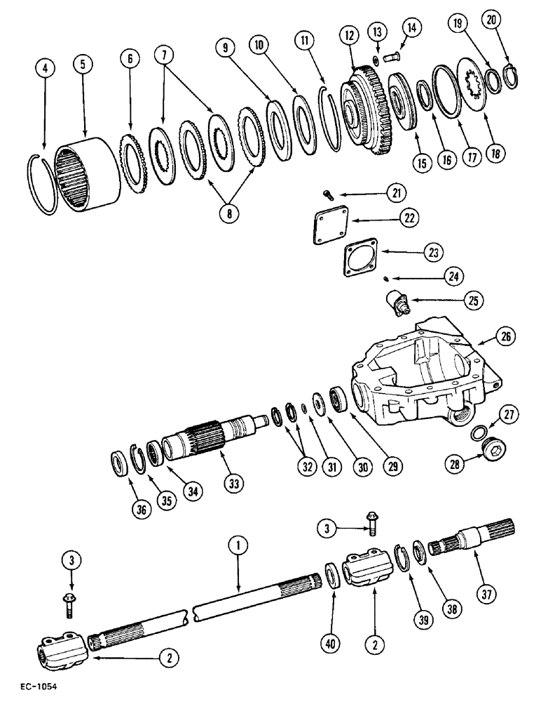 Схема запчастей Case IH 248 - (6-594) - TRANSFER GEARBOX - 4 WHEEL DRIVE, 258, 485, 585 (06) - POWER TRAIN