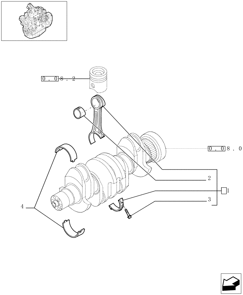 Схема запчастей Case IH F4GE9484A J602 - (0.08.1[01]) - CONNECTING ROD (504062641) 