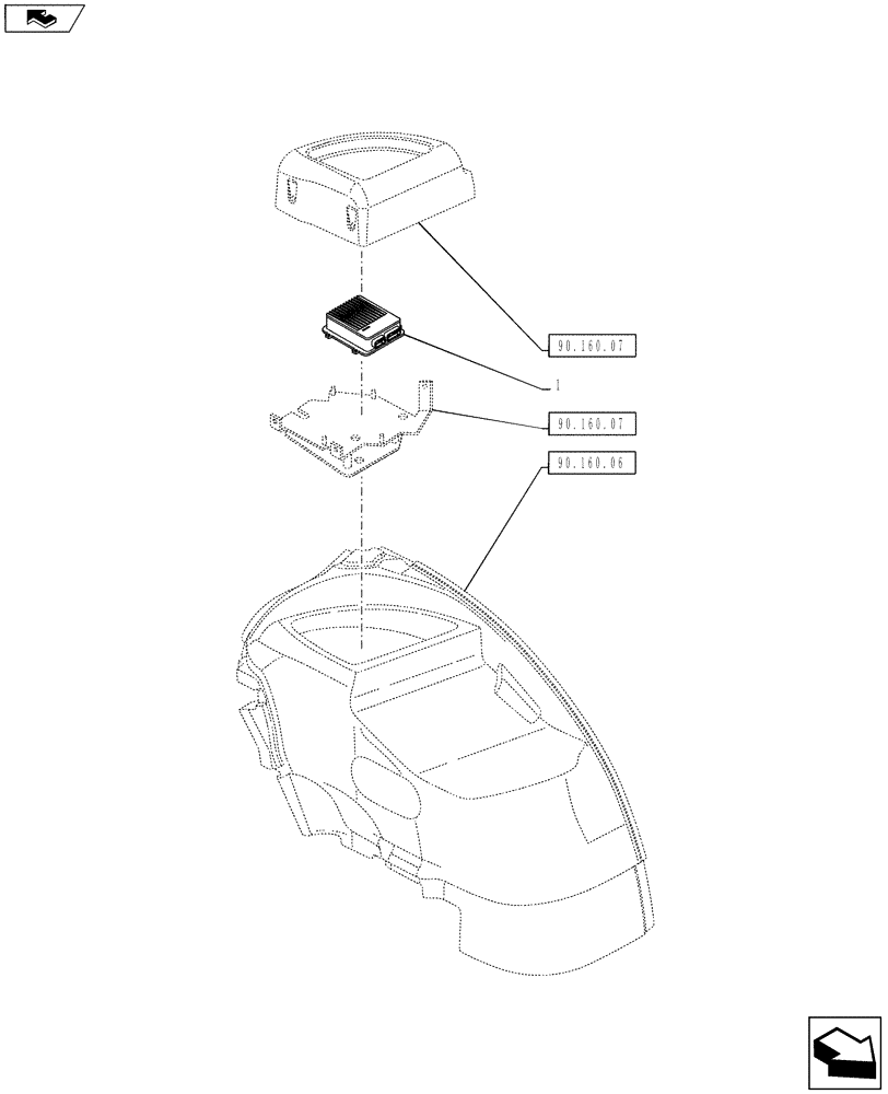 Схема запчастей Case IH PUMA 145 - (55.680.04) - VAR - 330084 - ELECTRONIC CONTROL UNIT - AUTOGUIDANCE COMPLETION PACKAGE (55) - ELECTRICAL SYSTEMS