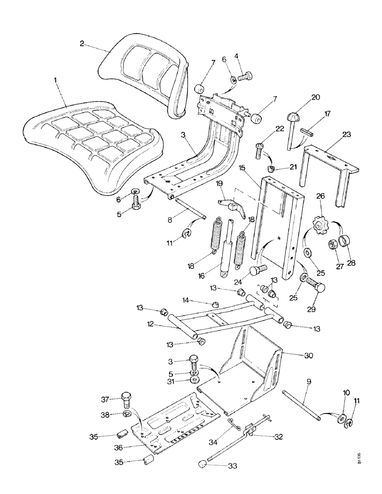 Схема запчастей Case IH 1490 - (T07-1) - SEAT ASSEMBLY, LOW PROFILE (10) - OPERATORS PLATFORM/CAB