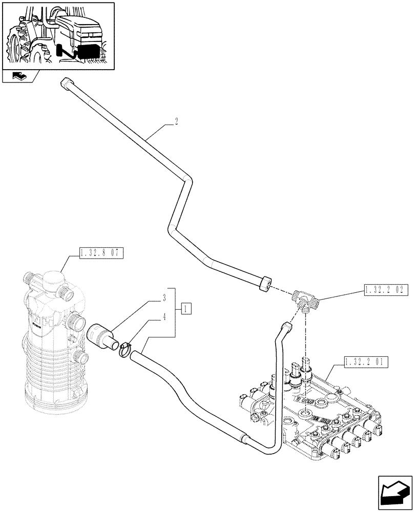 Схема запчастей Case IH PUMA 195 - (1.29.7[02]) - GEARBOX LUBRICATION - PIPES (03) - TRANSMISSION