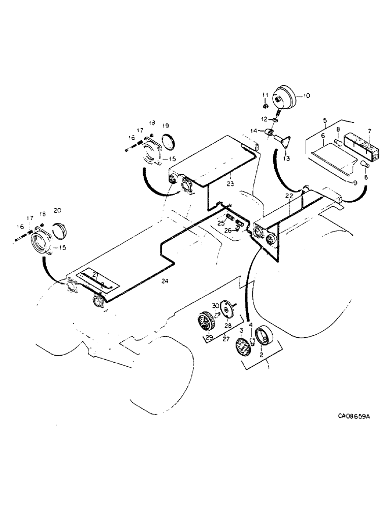 Схема запчастей Case IH 584 - (08-15) - TRACTOR LIGHT AND CONNECTIONS, TRACTORS WITH FLAT TOP FENDERS (06) - ELECTRICAL