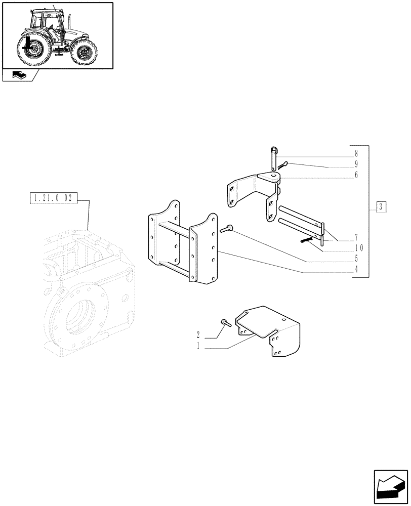 Схема запчастей Case IH FARMALL 60 - (1.89.1/01) - HITCH (HOLE DIAMETER 29 MM) - TYPE C (VAR.335954) (09) - IMPLEMENT LIFT