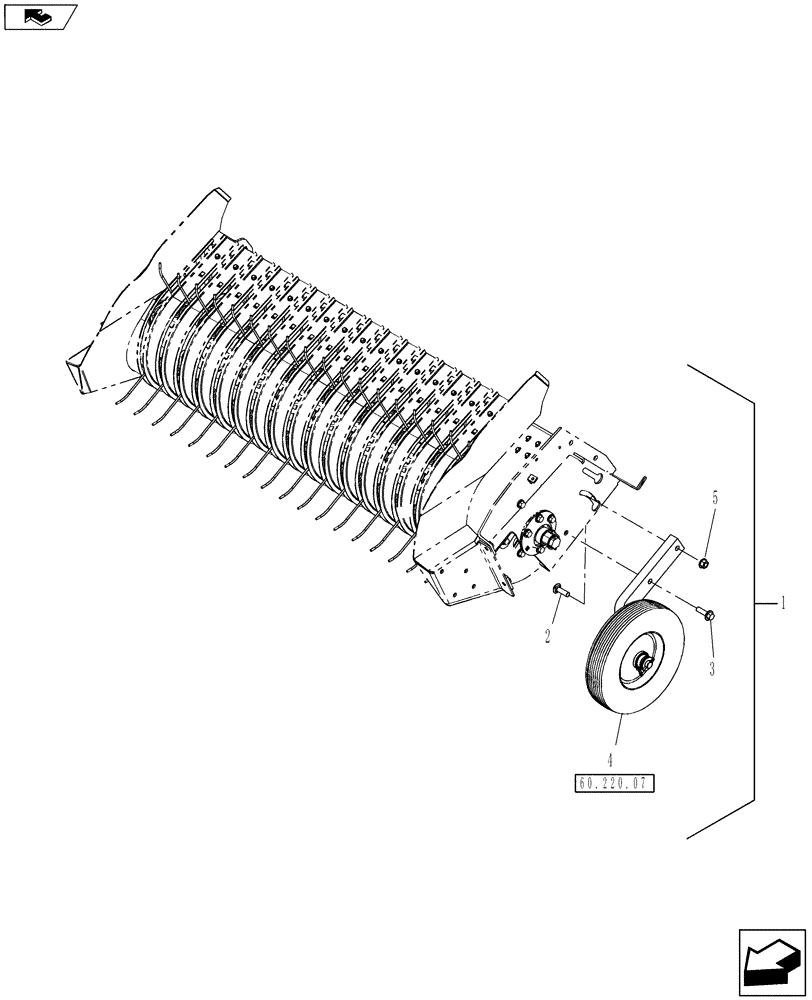 Схема запчастей Case IH RB455A - (88.060.03) - DIA KIT, LH PICKUP WHEEL (88) - ACCESSORIES