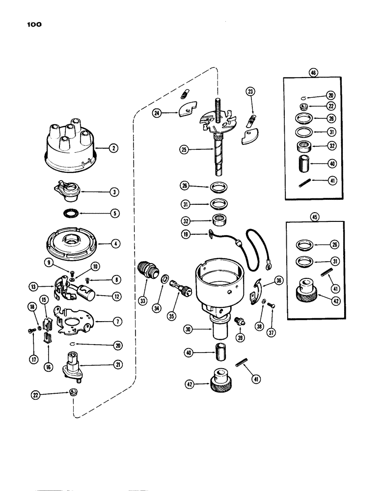 Схема запчастей Case IH 770 - (100) - DISTRIBUTOR, (251B) SPARK IGNITION ENGINE (04) - ELECTRICAL SYSTEMS