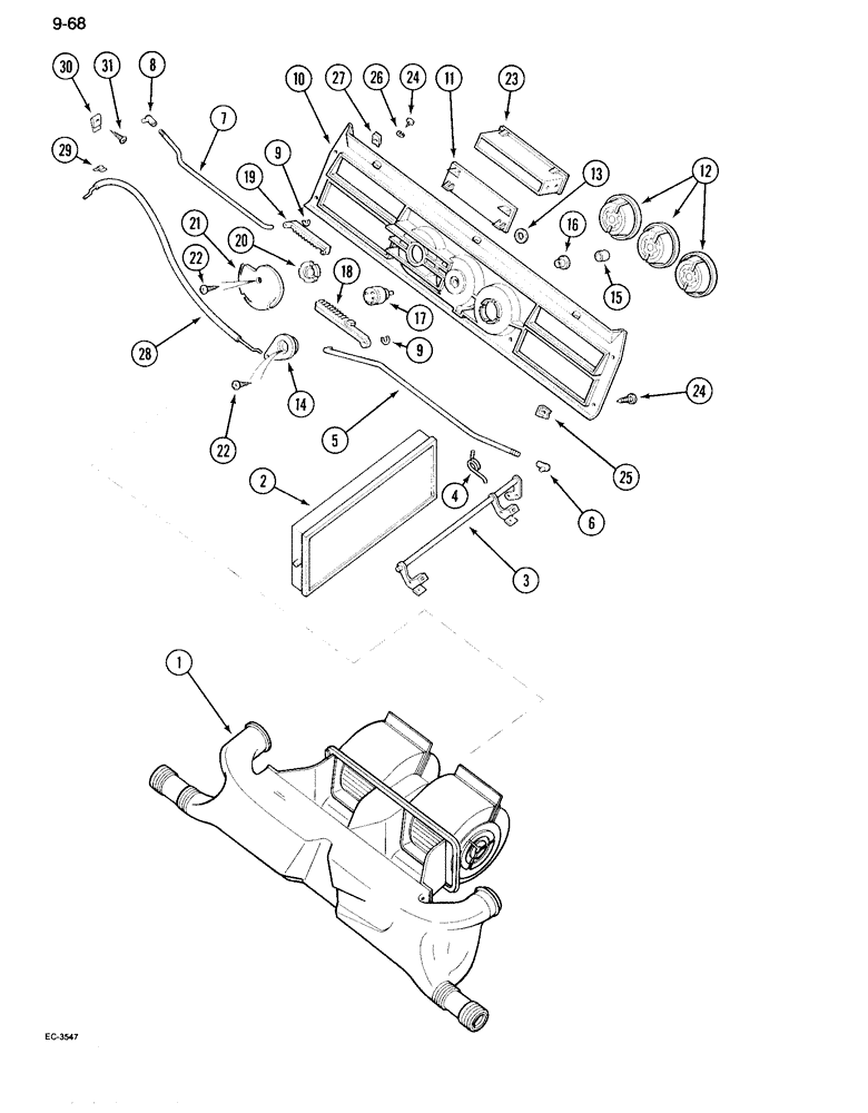 Схема запчастей Case IH 995 - (9-068) - CAB, HEATER CONTROLS (09) - CHASSIS/ATTACHMENTS