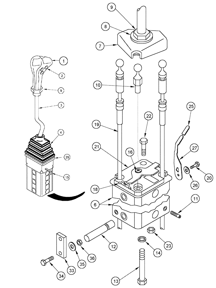 Схема запчастей Case IH L505 - (08-15) - CONTROL ASSEMBLY 2 FUNCTION MX80C - MX100C (08) - HYDRAULICS