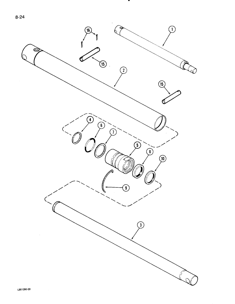 Схема запчастей Case IH 1620 - (8-24) - HEADER LIFT CYLINDER (07) - HYDRAULICS