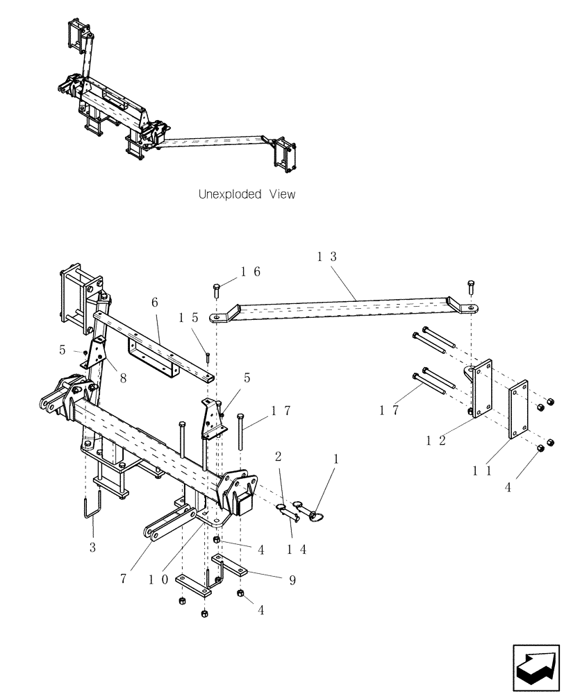 Схема запчастей Case IH ADX2180 - (F.10.D[25]) - SDX INTERMEDIATE HITCH F - Frame Positioning