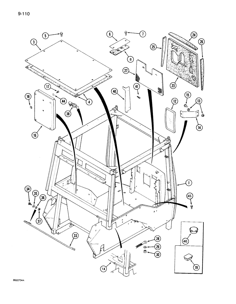 Схема запчастей Case IH 7140 - (9-110) - CAB FRAME (09) - CHASSIS/ATTACHMENTS