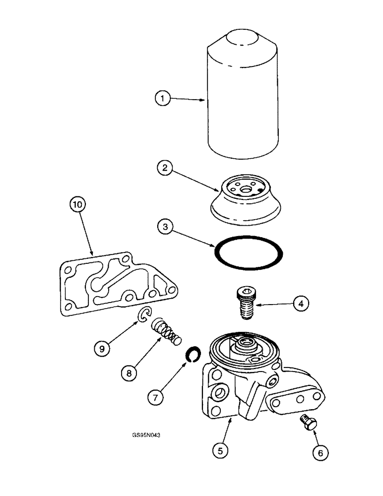 Схема запчастей Case IH D-301 - (3-44) - LUBRICATING OIL FILTER, SPIN-ON TYPE 