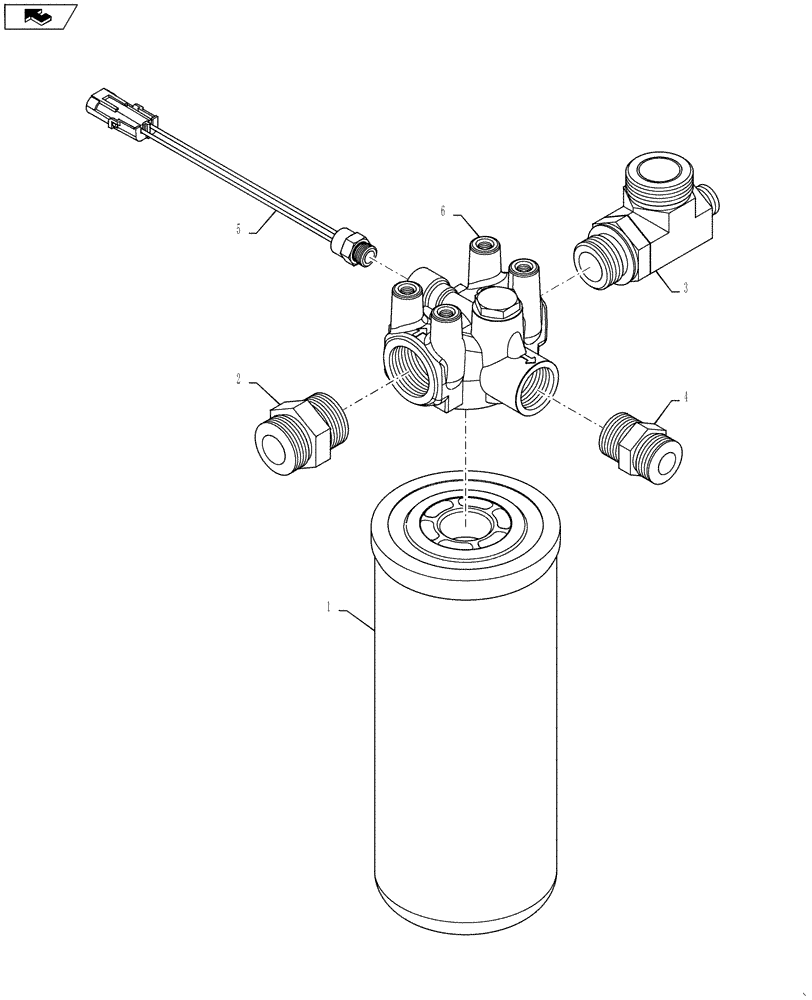 Схема запчастей Case IH 9230 - (35.300.03) - HYDRAULIC CHARGE FILTER ASSY (35) - HYDRAULIC SYSTEMS