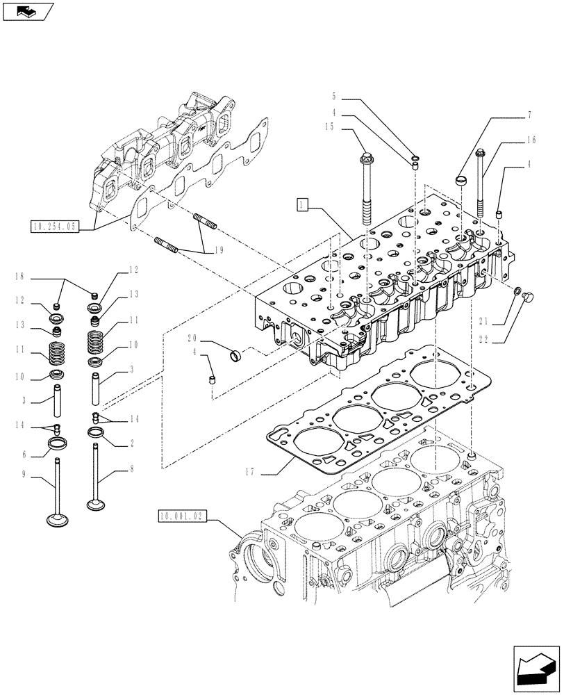 Схема запчастей Case IH FARMALL 75C - (10.101.01) - CYLINDER HEAD (10) - ENGINE