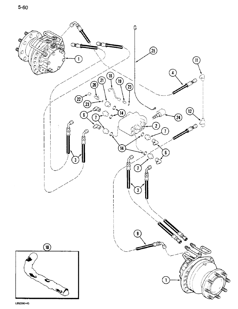 Схема запчастей Case IH 1640 - (5-60) - AXLE HYDRAULIC MOTOR SYSTEM, POWER GUIDE AXLE, P.I.N. JJC0034001 AND AFTER (04) - STEERING