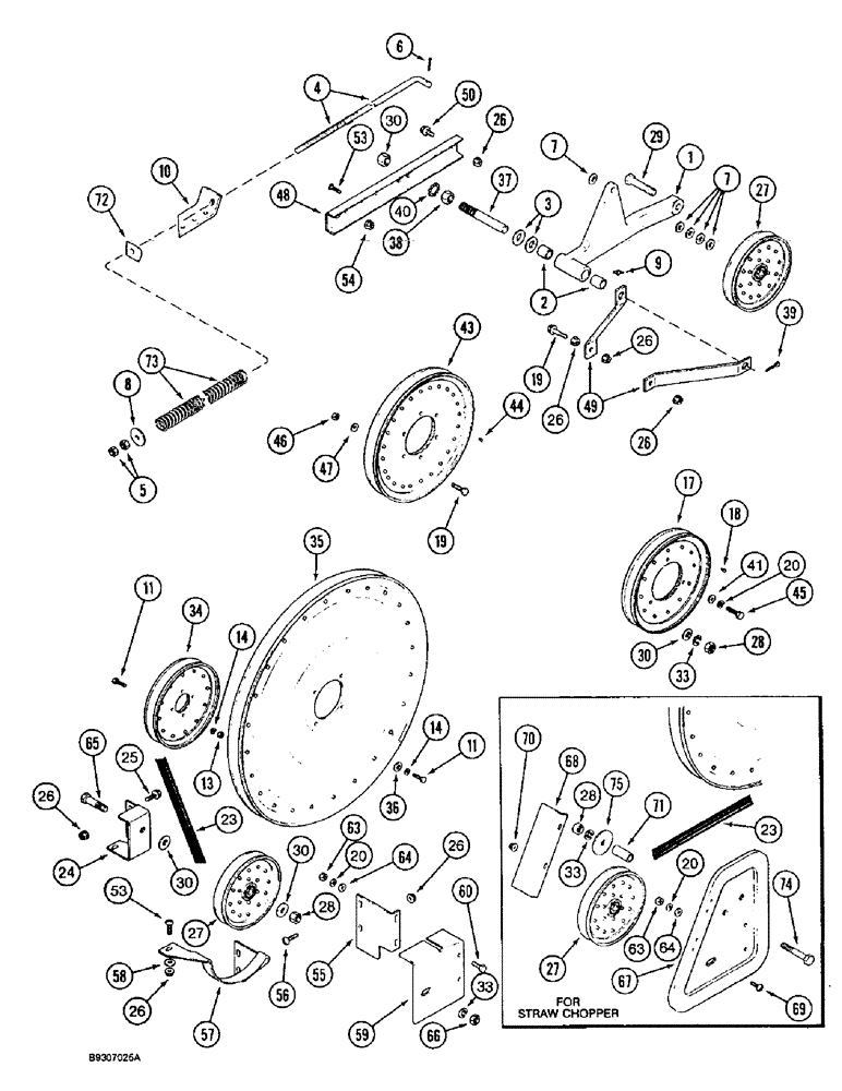 Схема запчастей Case IH 1644 - (9A-04) - BELT DRIVE, RIGHT-HAND SIDE (13) - FEEDER