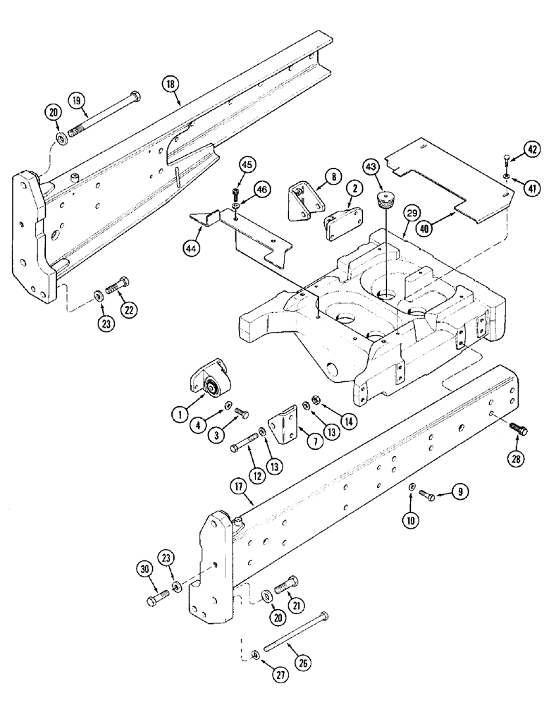 Схема запчастей Case IH 8920 - (9-016) - ENGINE MOUNT AND SIDE FRAME (09) - CHASSIS/ATTACHMENTS