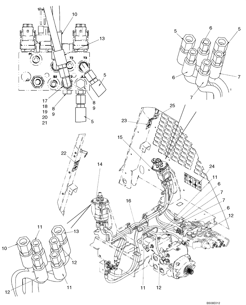 Схема запчастей Case IH 440CT - (06-03) - JOYSTICK CONTROL PLUMBING - ISO PATTERN (440CT) (06) - POWER TRAIN