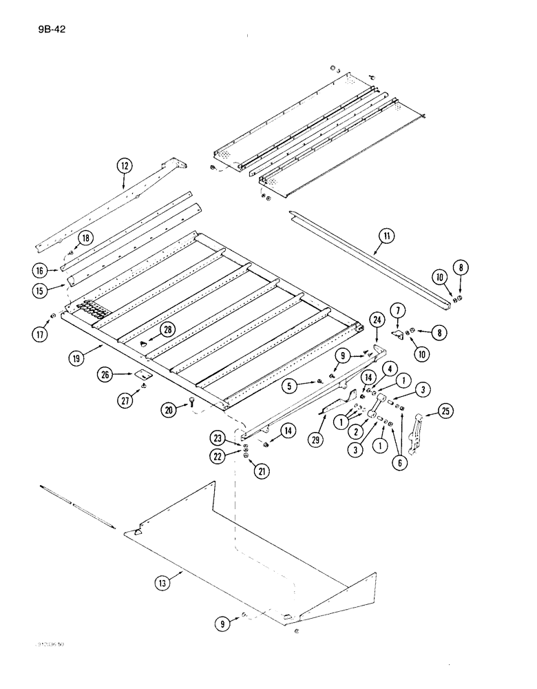 Схема запчастей Case IH 1640 - (9B-42) - SHOE SIEVE (14) - ROTOR, CONCANVES & SIEVE