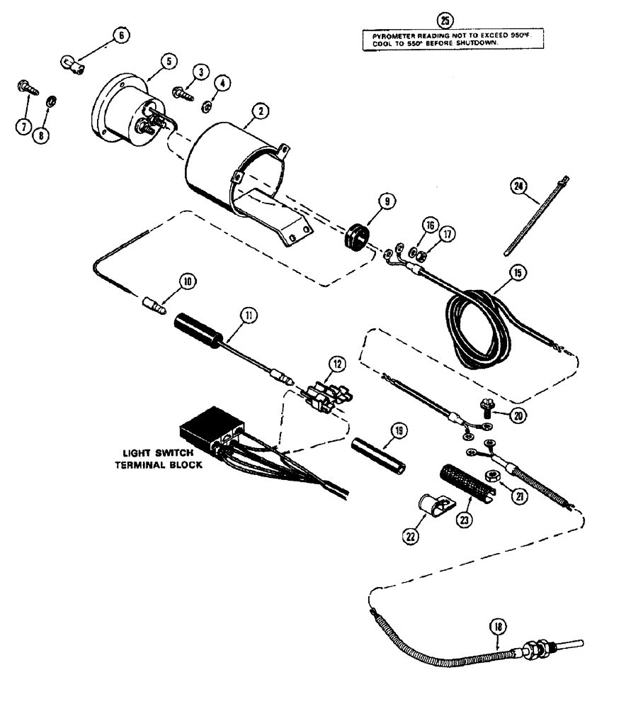 Схема запчастей Case IH 1370 - (059A) - PYROMETER KIT (04) - ELECTRICAL SYSTEMS