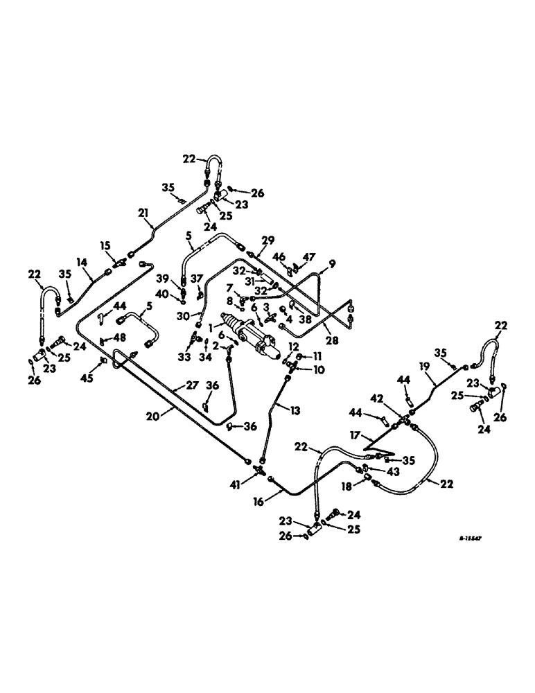 Схема запчастей Case IH 4100 - (F-20) - HYDRAULIC SYSTEM, POWER BRAKE VALVE, PIPING AND CONNECTIONS (07) - HYDRAULIC SYSTEM