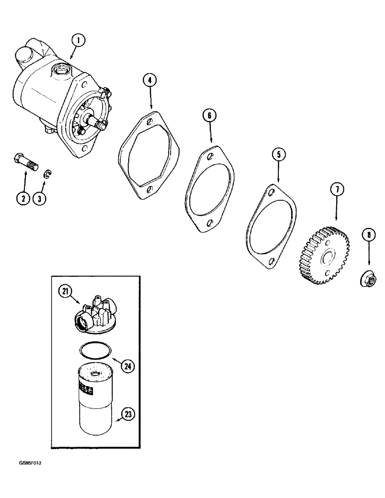 Схема запчастей Case IH 1670 - (8-78) - LEVELING PUMP DRIVE (07) - HYDRAULICS