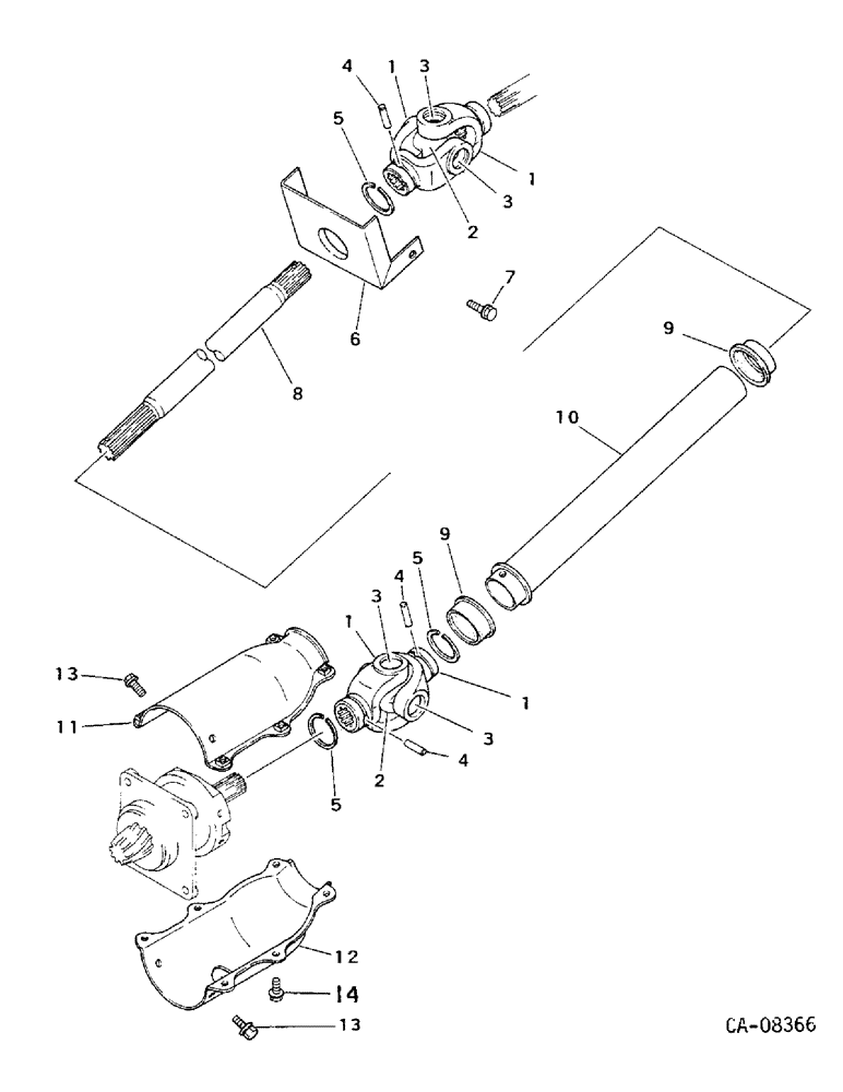 Схема запчастей Case IH 244 - (07-13) - DRIVE TRAIN, DRIVE AXLE, FRONT, 244 AND 254, FOUR WHEEL DRIVE (04) - Drive Train