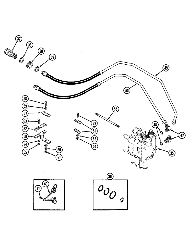 Схема запчастей Case IH 2090 - (8-420) - REMOTE HYDRAULICS, REMOTE ATTACHMENT, NO. 3 CIRCUIT, W/ VALVE LOCKOUT, W/ LOCKOUT QUADRANT (CONTD) (08) - HYDRAULICS