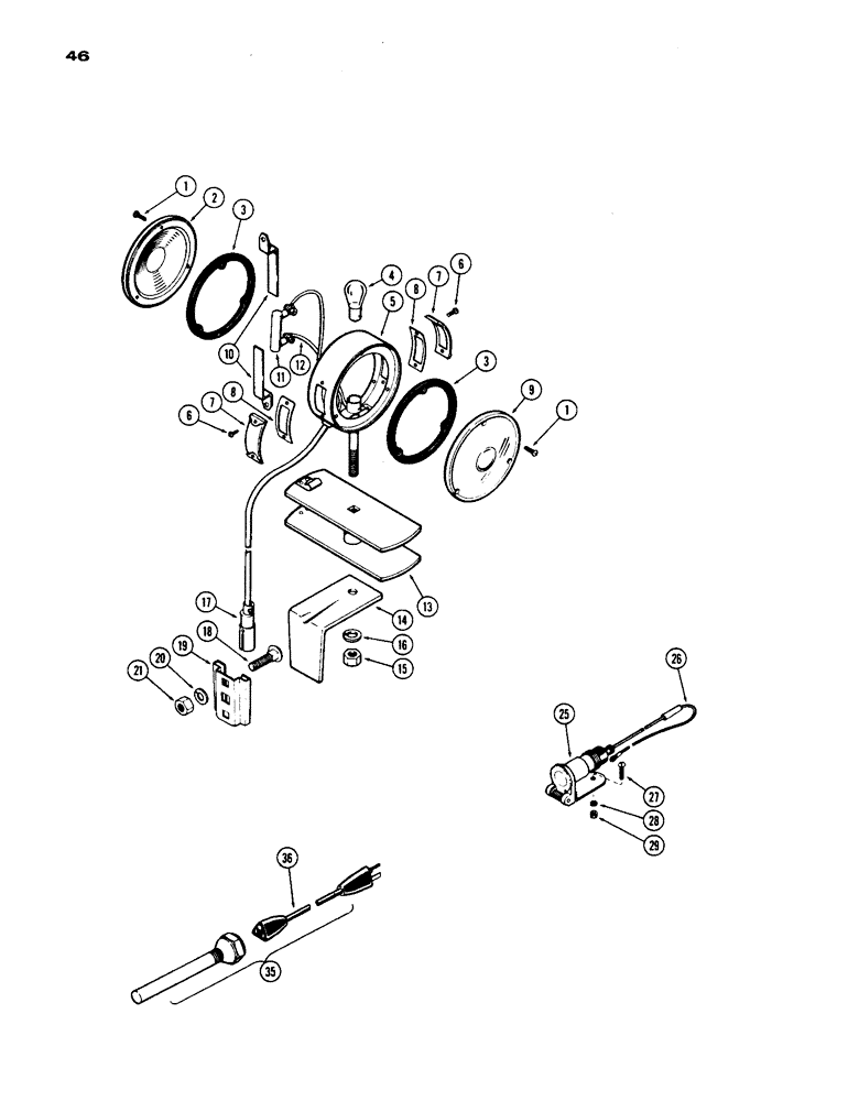 Схема запчастей Case IH 1200 - (046) - WARNING LAMP (04) - ELECTRICAL SYSTEMS