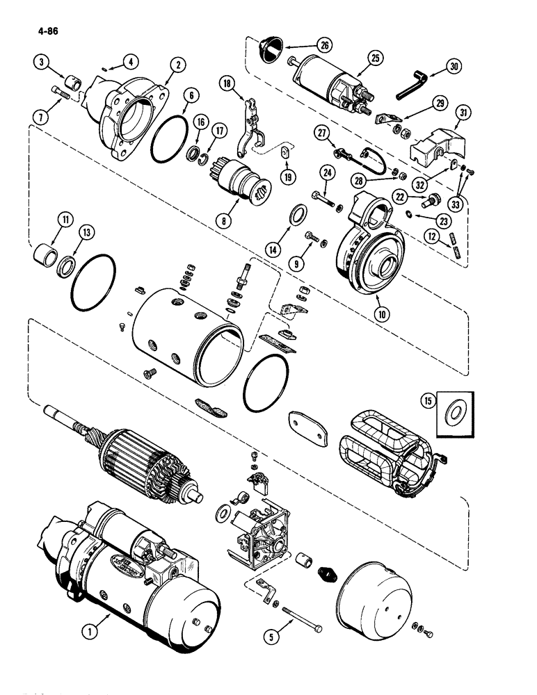 Схема запчастей Case IH 2094 - (4-086) - A162469 STARTER ASSEMBLY (04) - ELECTRICAL SYSTEMS