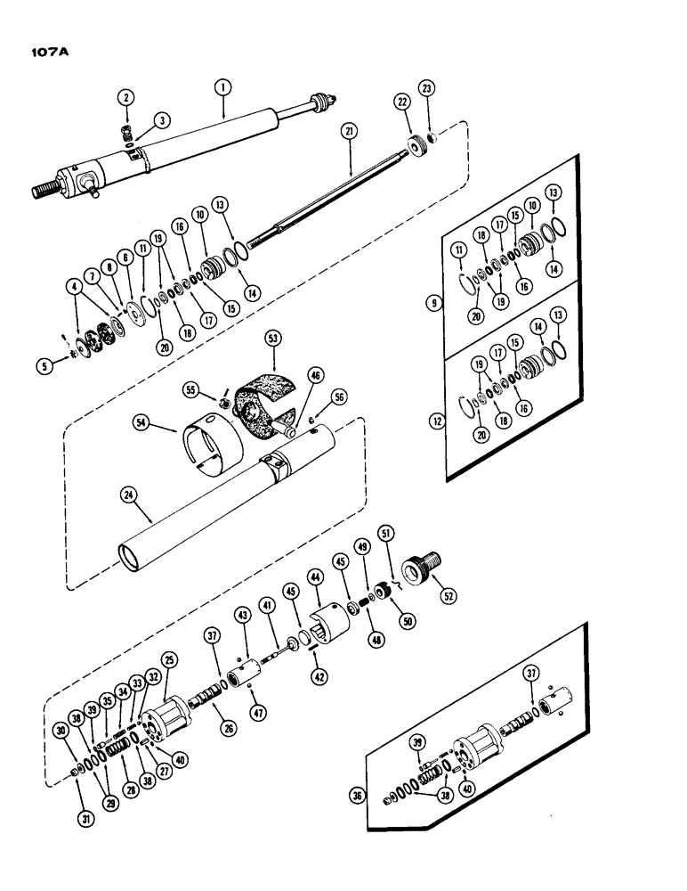 Схема запчастей Case IH 930-SERIES - (107A) - A24736 ROSS POWER STEERING CYLINDER (05) - STEERING