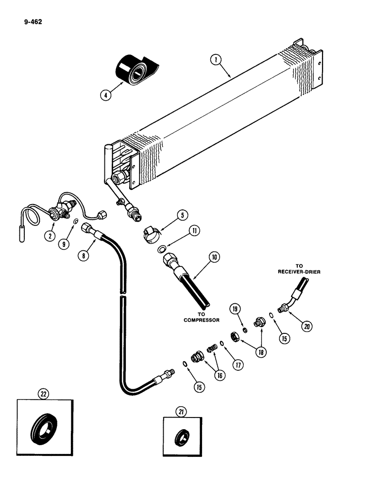 Схема запчастей Case IH 2094 - (9-462) - CAB, AIR CONDITIONING COOLING SYSTEM (09) - CHASSIS/ATTACHMENTS