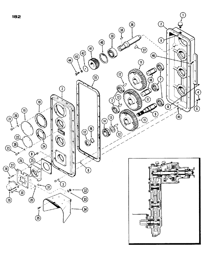 Схема запчастей Case IH 1200 - (182) - P.T.O. DRIVE HOUSING AND DRIVE (09) - CHASSIS