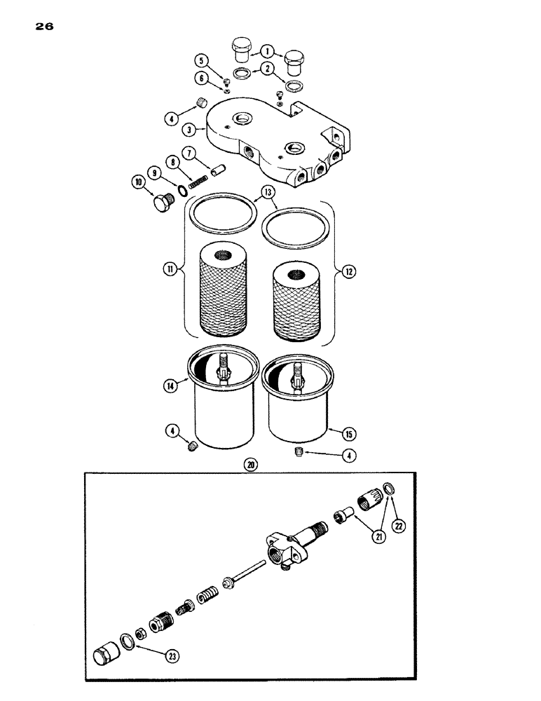 Схема запчастей Case IH 1200 - (026) - FUEL FILTER, (451) DIESEL ENGINE (02) - ENGINE