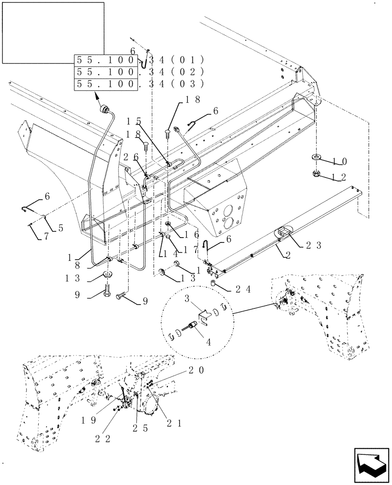 Схема запчастей Case IH 9010 - (55.100.42[02]) - WIRE HARNESS, REAR, LOWER FRAME - 9010 (55) - ELECTRICAL SYSTEMS