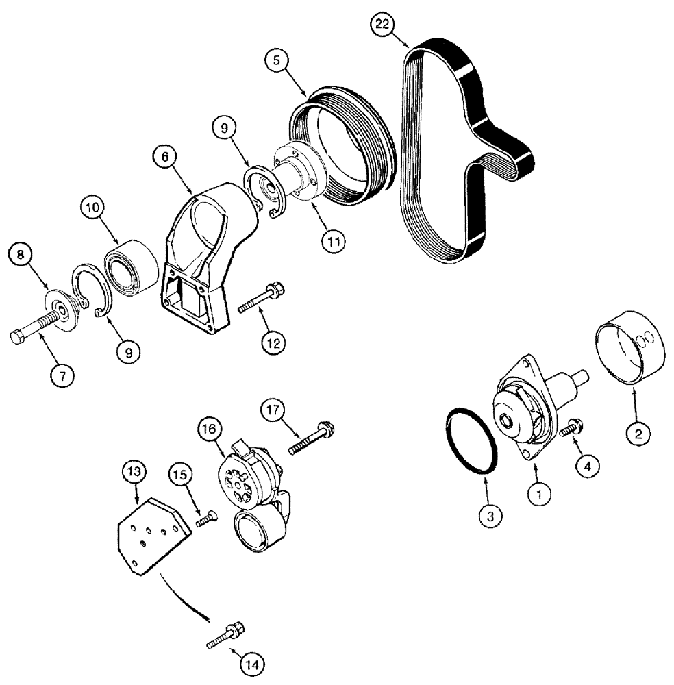 Схема запчастей Case IH SPX3310 - (03-006) - WATER PUMP (01) - ENGINE